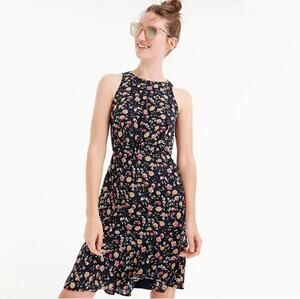 J.Crew Mercantile Floral Sleeveless Fit & Flare Dress – Navy Multi (Size 4)